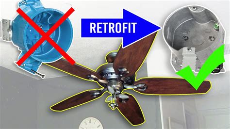 how to add ceilin fan to junction box|ceiling fan box replacement.